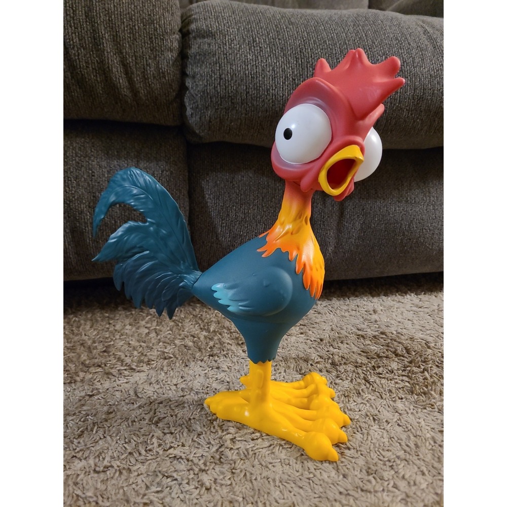 Disney MOANA Chicken Hei Hei Rooster Chicken Squeaks Crows Plastic Rubber 12.5"